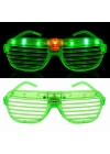 Led Işıklı Panjur Parti Gözlüğü Yeşil Renk Shutter Gözlük