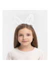 Led Işıklı Peluş Tavşan Kulak Taç Beyaz