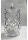 Led Mum Şeffaf Kristal Led Mum Pilli Alevsiz Çay Mumu Düğün Doğum Günü Ortam Işığı
