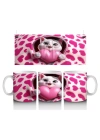 Leopar Desenli Kalpte Sevimli Kedi– Baskılı Kahve Kupası