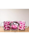 Leopar Desenli Kalpte Sevimli Kedi– Baskılı Kahve Kupası