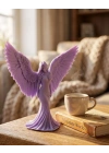 Lila Melek Biblo 3D Dekoratif Angel Figür Ev Aksesuarı