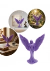Lila Melek Biblo 3D Dekoratif Angel Figür Ev Aksesuarı