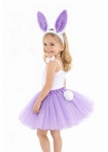 Lila Mor Tavşan Kostüm Seti Kız Çocuk – Tütü Etekli 4 Parça