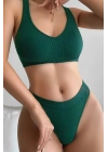 Kadın Yeşil Desteksiz Seamless Tangalı İç Çamaşır Takımı