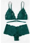 Kadın Yeşil Özel Şık Sütyen Külot Takımı