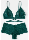 Kadın Yeşil Özel Şık Sütyen Külot Takımı