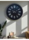 ® Luxury Black 40 Cm Metal Duvar Saati