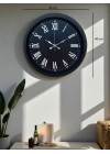 ® Luxury Black 40 Cm Metal Duvar Saati