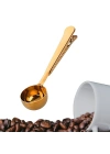 ®  Mandallı Kahve Ölçü Kaşığı Gold Çok Fonksiyonlu Paslanmaz Çelik Kaşık