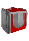 Markapet Çift Cam Kedi Köpek Taşıma Çantası 32x40x42 cm Kırmızı