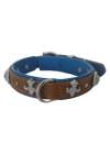 Markapet Deri Taşlı Ve Figürlü Köpek Boyun Tasması 25-30 cm Kahverengi Mavi