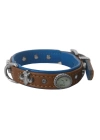Markapet Deri Taşlı Ve Figürlü Köpek Boyun Tasması 25-30 cm Kahverengi Mavi