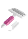 Markapet Temizleme Aparatlı Kedi Köpek Tarağı 7 cm-14 cm Small Pembe