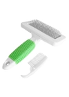 Markapet Temizleme Aparatlı Kedi Köpek Tarağı 9.5 cm-14 cm Medium Yeşil