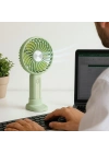 ®  Masa Üstü Standlı USB ile Şarj Olabilen 3 Ayarlı Fan Modlu Çanta Tipi El Fanı