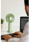 ®  Masa Üstü Standlı USB ile Şarj Olabilen 3 Ayarlı Fan Modlu Çanta Tipi El Fanı