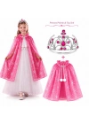 Masal Prensesi Pembe Pelerin ve Taç Seti (85 cm)