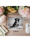 Mat Dokulu Karakalem Köpek Tasarımı - 19x23 cm 2 mm Dikdörtgen İthal Baskılı Mouse Pad
