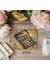 Matematik Sembolüyle Retro Calculator Mouse Pad - 19x23 cm 2 mm Dikdörtgen İthal Baskılı Mouse Pad