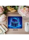 Mavi Işıklarla Think Big 3D Mouse Pad - 19x23 cm 2 mm Dikdörtgen İthal Baskılı Mouse Pad