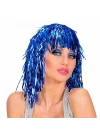 Mavi Işıltılı Metalize Parti Peruğu