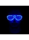 Mavi Led Işıklı Parti Gözlüğü - Neon Glow Şerit Gözlük 3 Modlu