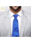Mavi Pul Payetli Işıltılı Parti Kravatı 33 cm