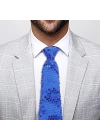 Mavi Renk Pul Payetli Işıltılı Parti Kravatı 33 cm