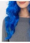 Mavi Renk Uzun Dalgalı Parti Peruğu