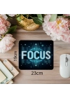 Mavi Siyah Geçişli Neon Mousepad – FOCUS - 19x23 cm 2 mm Dikdörtgen İthal Baskılı Mouse Pad