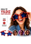 Mega Tip Yıldız Parti Gözlüğü Kırmızı Renk