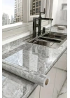 ®  Mermer Desenli Sticker Folyo Atina Grisi 60CM*5MT