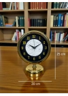 ® Mermer Işıltısı Gold 25 x 20 Cm Metal Masa Saati