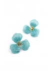Metal Çiçek Küpe - Turkuaz