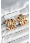 Pirinç Gold Renk Vintage Kadın Küpe