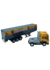 Metal Tır 1:24 - Sesli Işıklı Konteyner Taşıyıcı Tır 39 cm - Sarı
