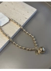 Metal Top Kolye - Altın