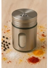 Metal Tuzluk Biberlik Baharatlık 200 ml Gri