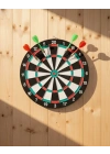 ® 15 İnç Dart Tahtası 4 Metal Uçlu Dart Oku Dayanıklı Ahşap Gövde