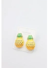 Mineli Ananas Küpe - Altın