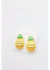 Mineli Ananas Küpe - Altın