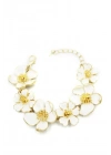 Mineli Çiçek Bileklik - Krem