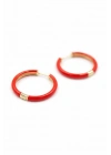 Mineli Halka Küpe - Kırmızı