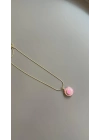 Mineli Kapaklı Kolye - Pembe