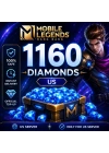 MLBB 1000+160 Diamonds US