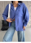 Modal oversize cepli gömlek
