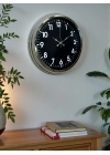 ® Modern 40 Cm Metal Krom Standart Duvar Saati