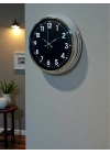® Modern 40 Cm Metal Krom Standart Duvar Saati