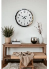 ® Modern Klasik 40 Cm Krom Metal Duvar Saati